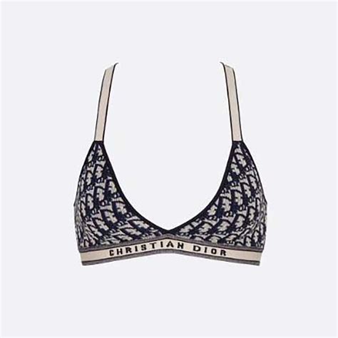 christian dior bralette set|Bralette Blue Dior Oblique Technical Cotton.